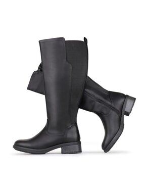 Wide Calf Knee High Boots Stretchy Elastic Band Tall Riding Boots